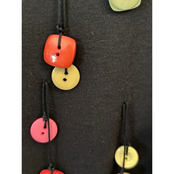 Vtg Bonnie & Bill by Holly 80-90's Black Top Shirt Med Pleated S/S Buttons Retro - Picture 4 of 11